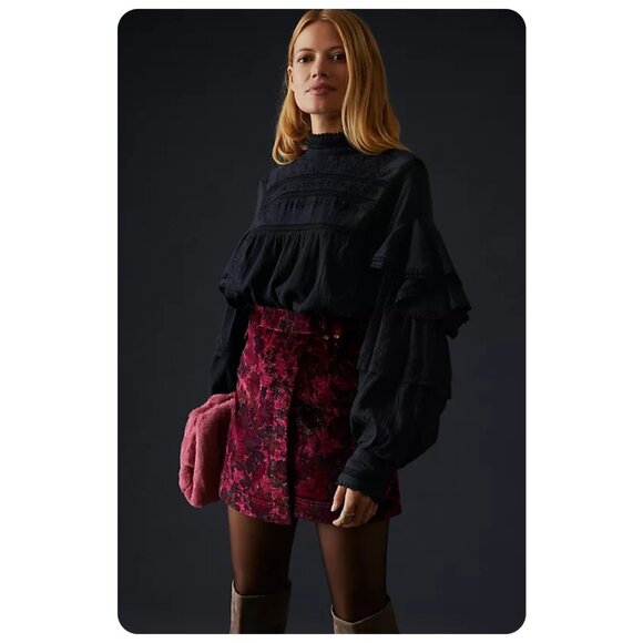 Anthropologie Dresses & Skirts - Anthropologie Pilcro Corduroy Floral Mini Skirt sz 10